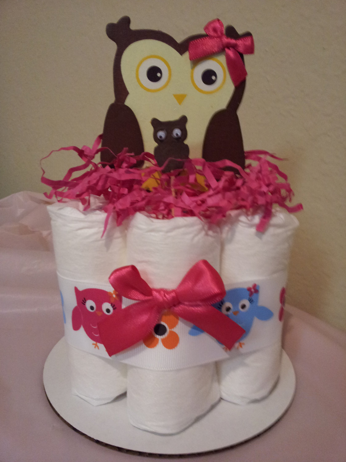 Small Owl Diaper Cake