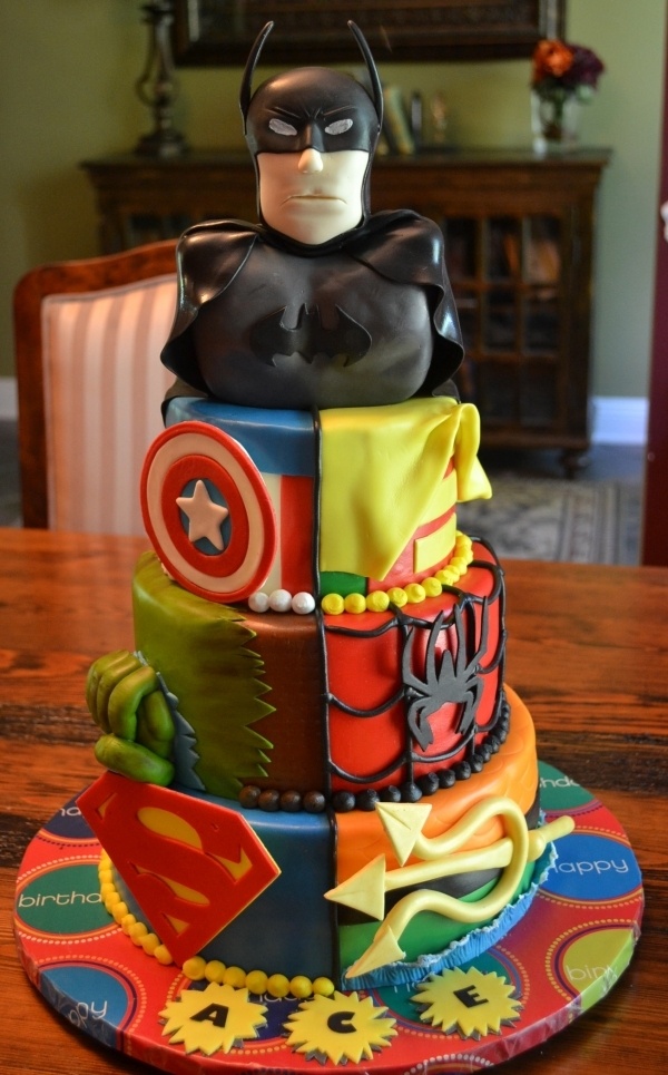 Super Heroes Birthday Cake