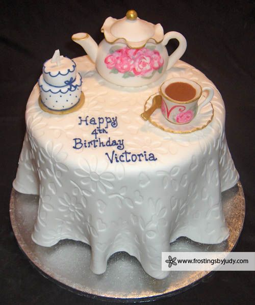 Tea Party Birthday Cake Table