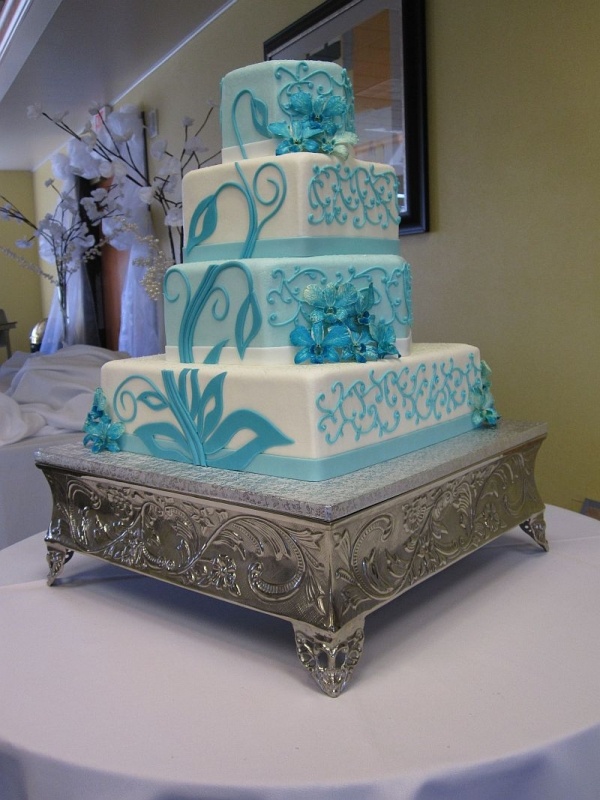 Teal Wedding Cake