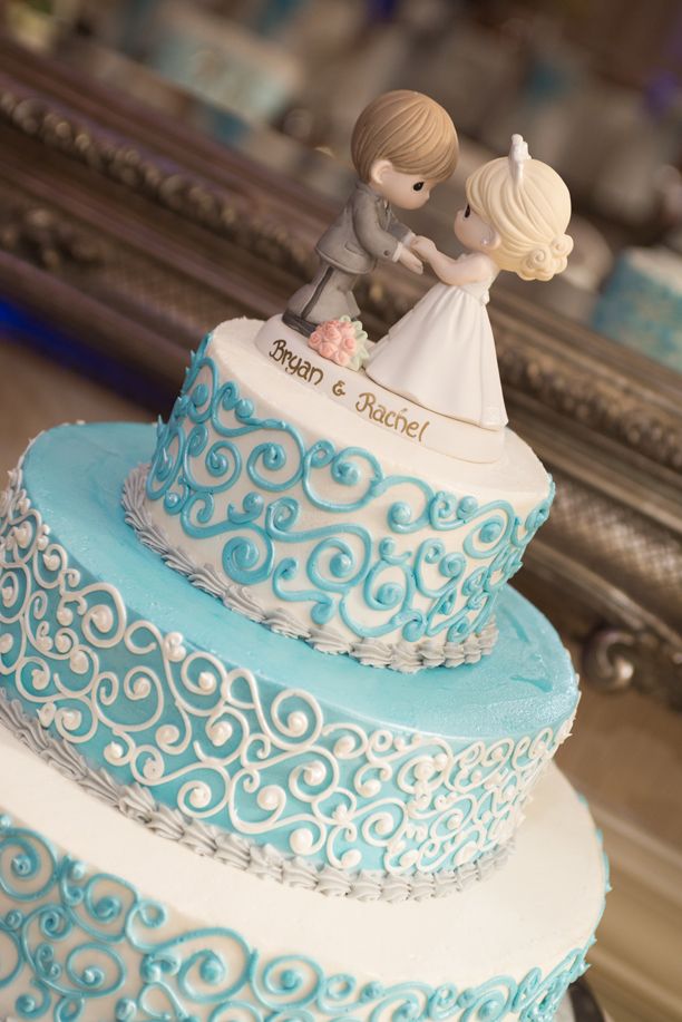 Tiffany Blue Wedding Cake Toppers