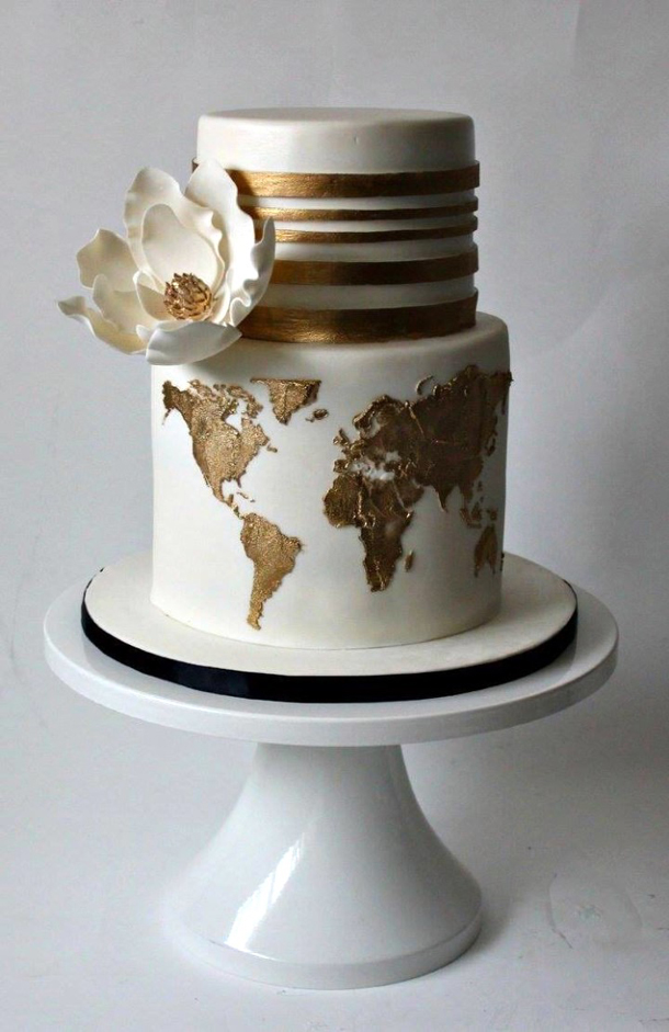 Travel-Themed Wedding Cake