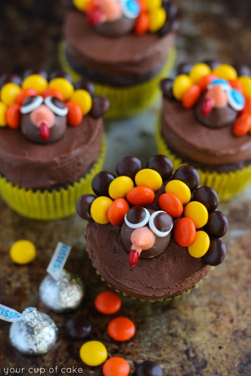 Turkey Thanksgiving Cupcakes Decorating Idea