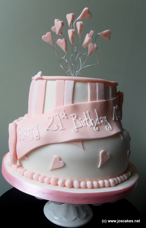 Two Tier Pink Birthday Cake