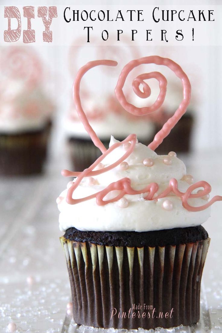 Valentine's Day Chocolate Cupcake Toppers