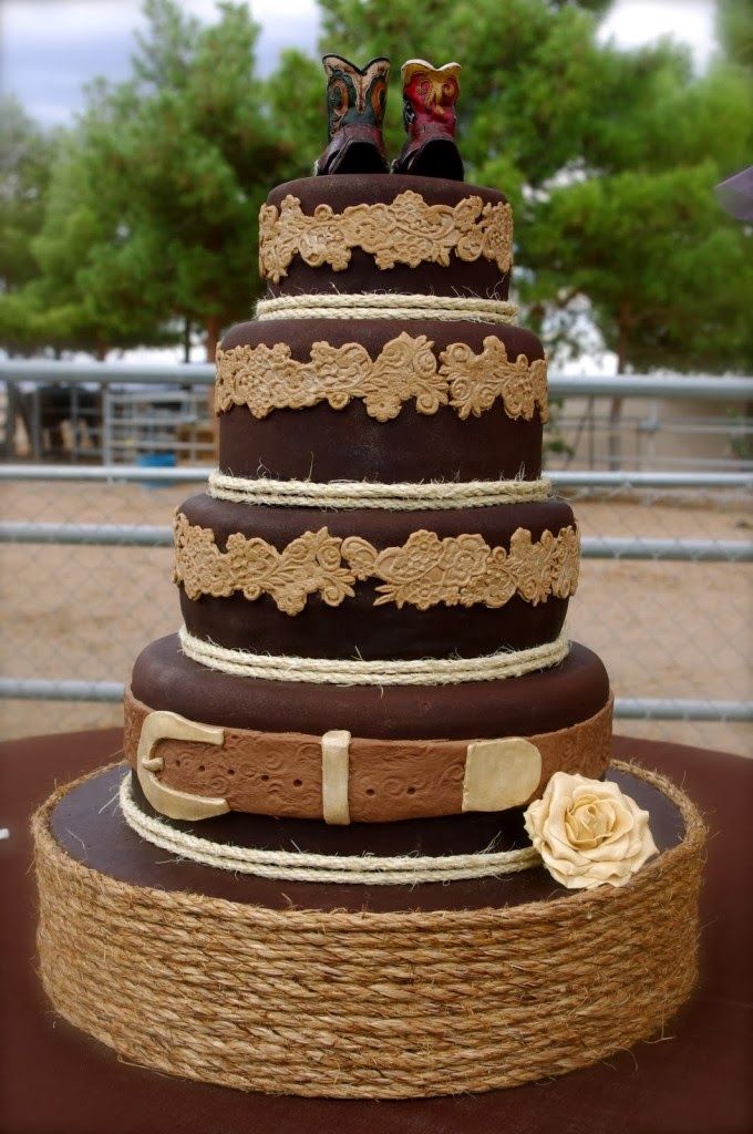 11 Cute Easy Western Style Wedding Cakes Photo Western Wedding