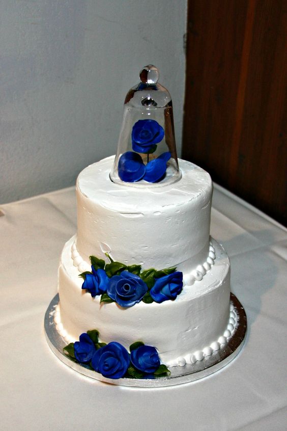 2 Tier Wedding Cake Royal Blue