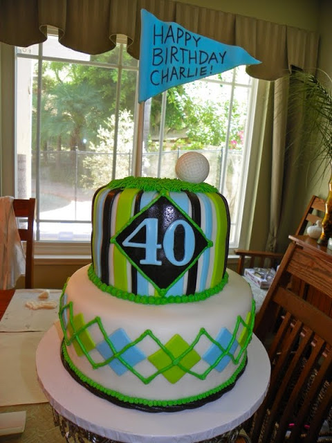 40th Birthday Golf Theme Cake