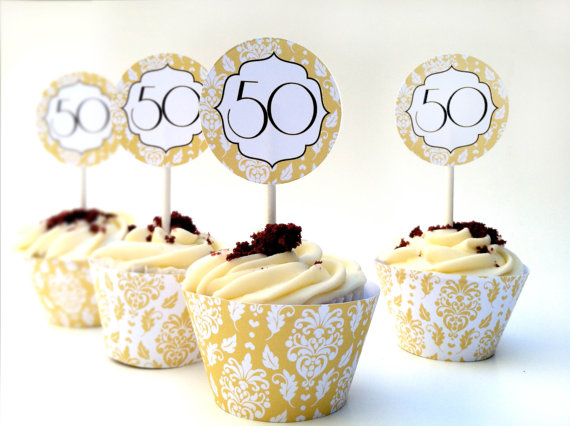 50th Anniversary Cupcake Decorations