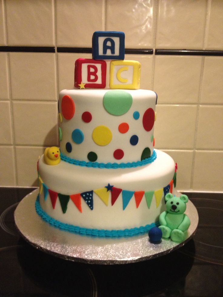 ABC Blocks Baby Shower Cake