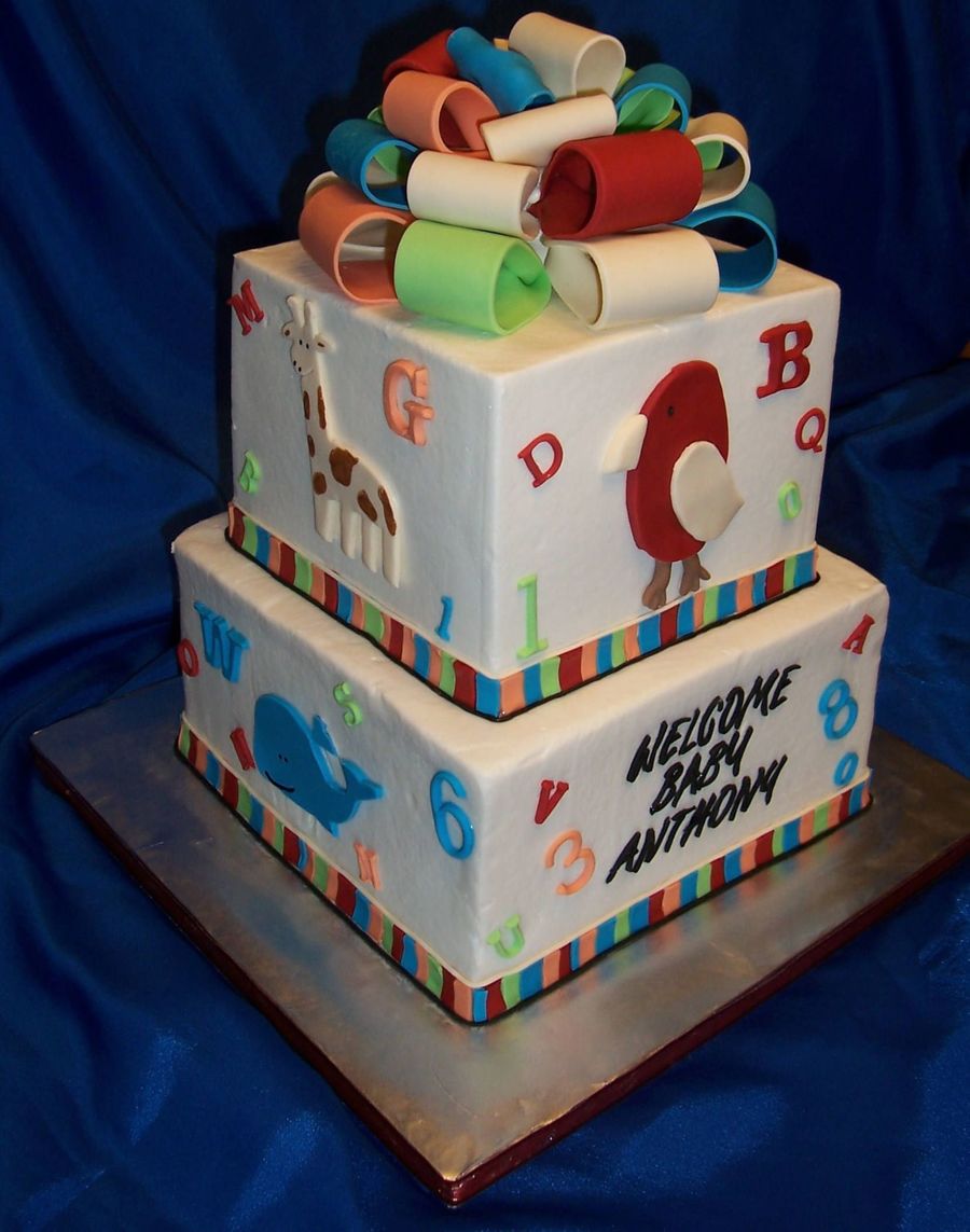 ABC Blocks Baby Shower Cake ABC Blocks Baby Shower Cake