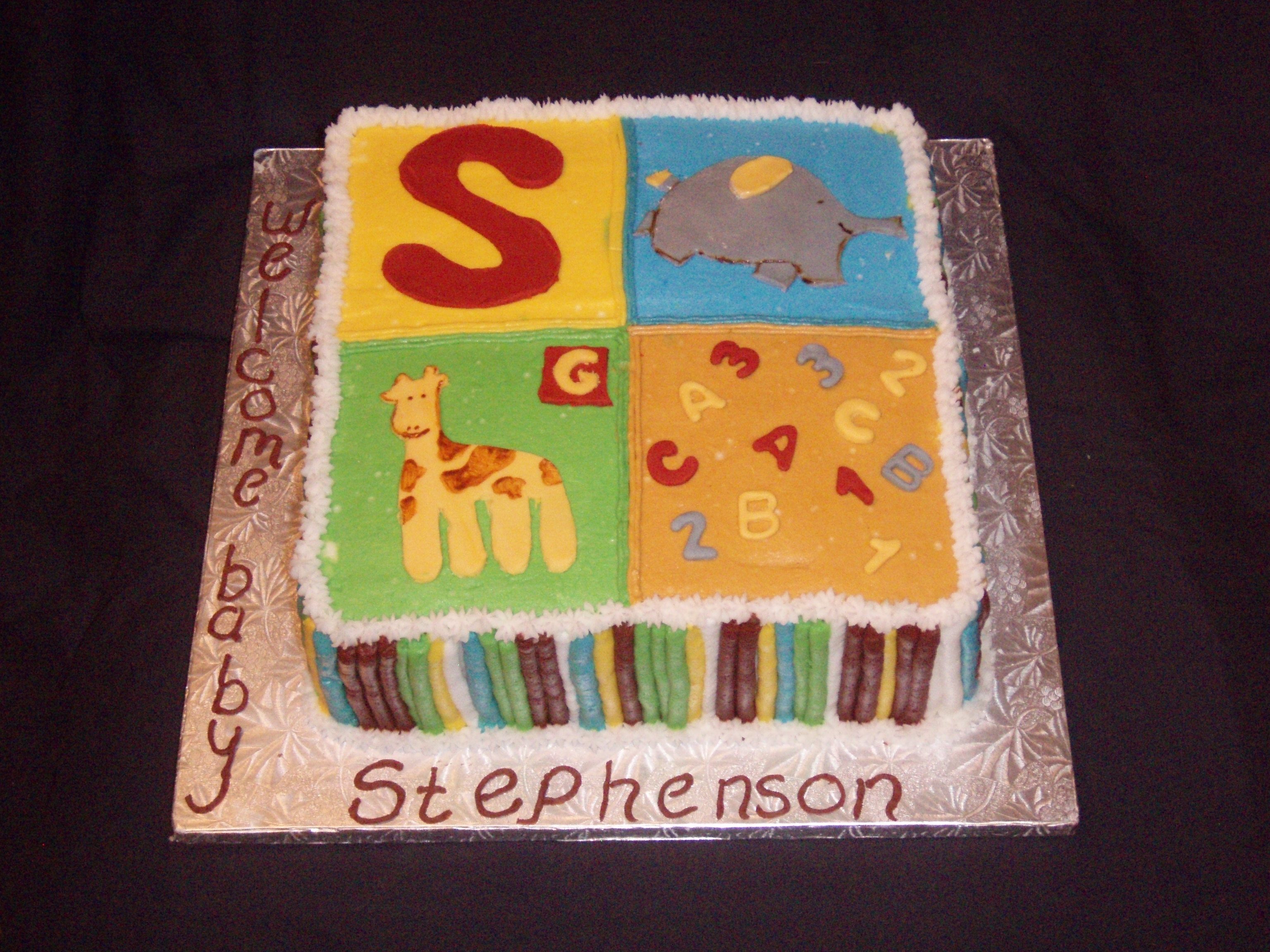 Alphabet Baby Shower Cakes Alphabet Baby Shower Cakes