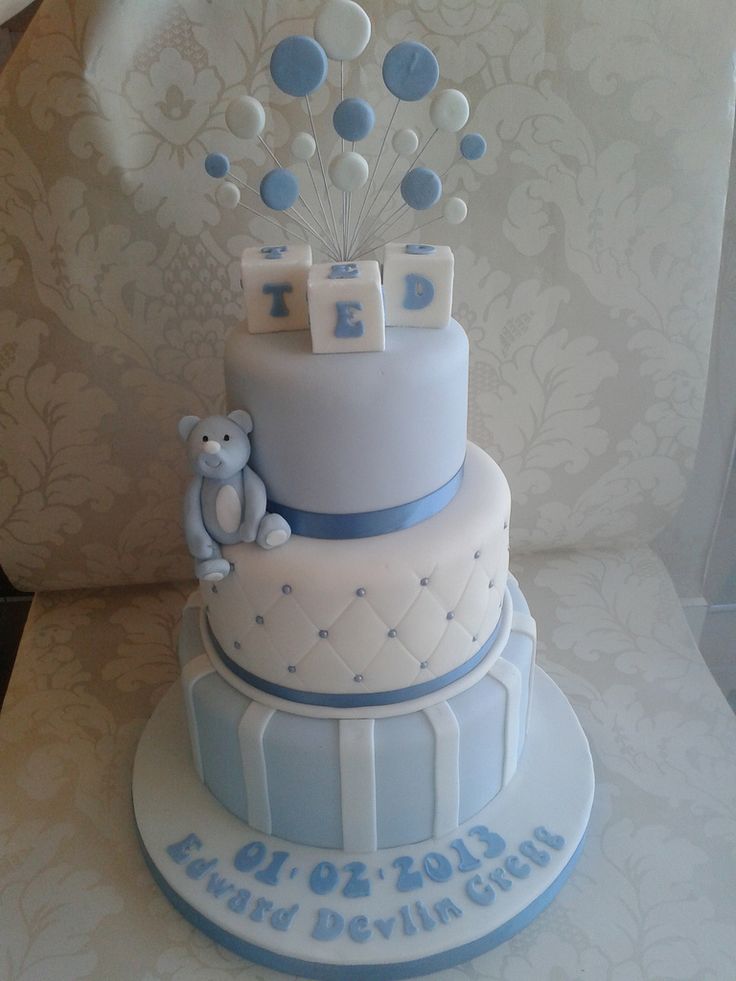 Baby Boy Baptism Cake