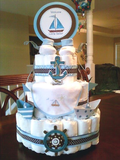 Baby Boy Nautical Diaper Cake