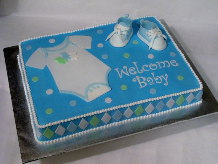 Baby Boy Shower Cake Sheet Cake
