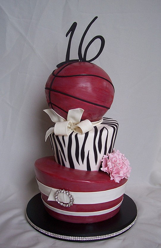 Basketball Sweet 16 Birthday Cakes for Girls