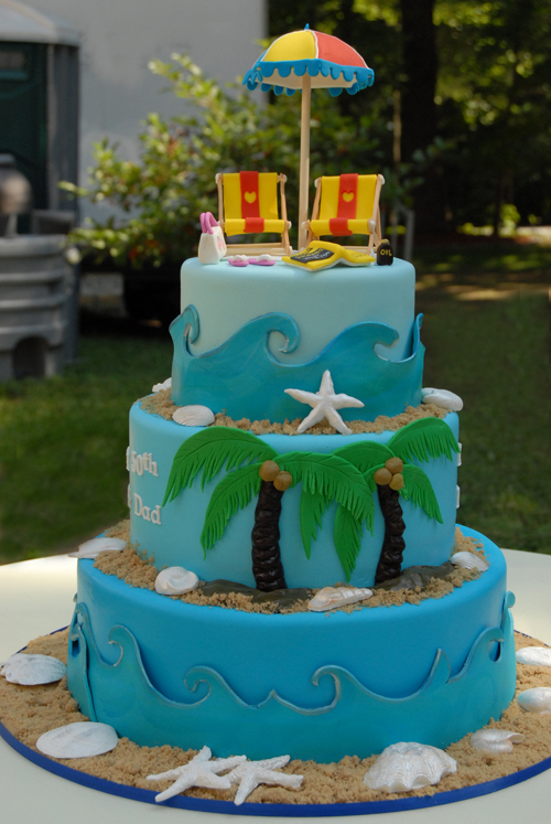 Beach Theme Birthday Cake