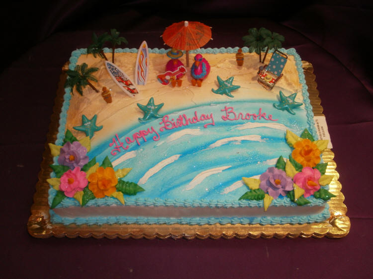 Beach Themed Sheet Birthday Cakes Beach Themed Sheet Birthday Cakes
