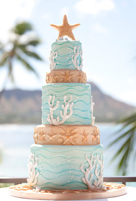 Beach Themed Wedding Cake