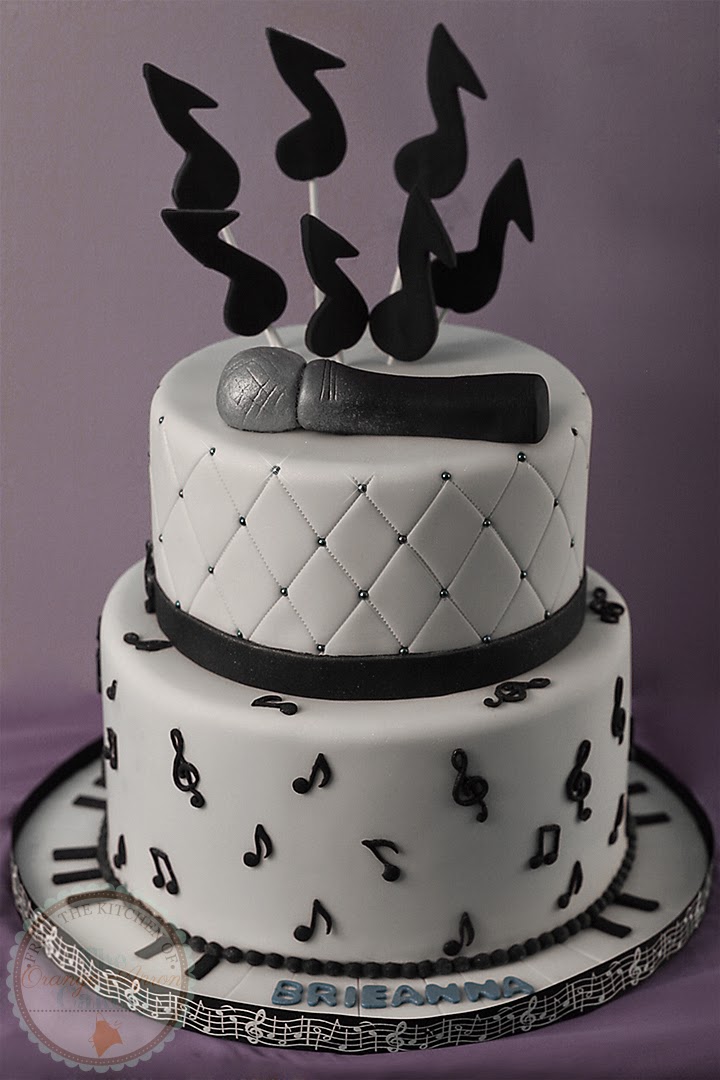 Birthday Cake with Music Notes