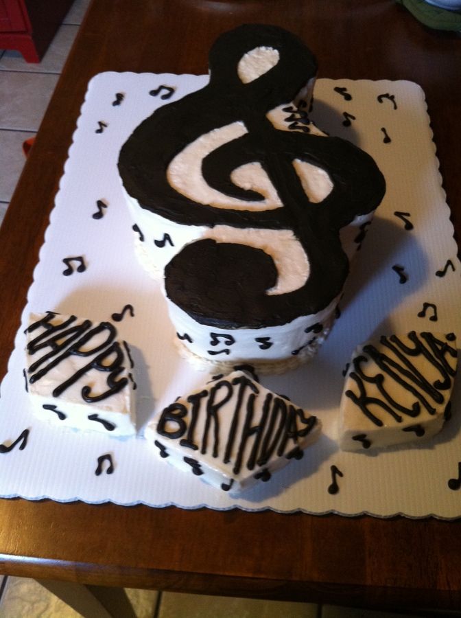 Birthday Cake with Music Notes