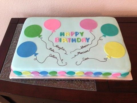Birthday Sheet Cakes with Balloons
