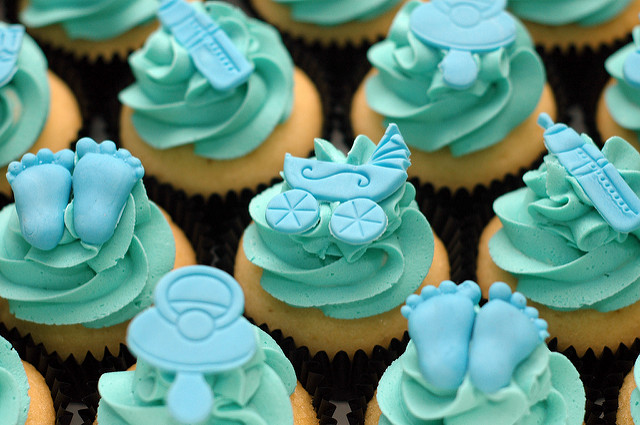 Blue Baby Shower Cupcakes