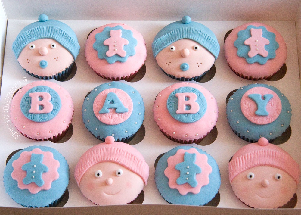 Blue Baby Shower Cupcakes