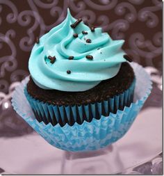 Blue Cupcakes with Frosting