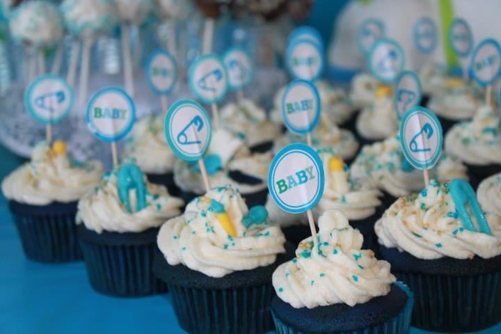 Blue Velvet Cupcakes Baby Shower