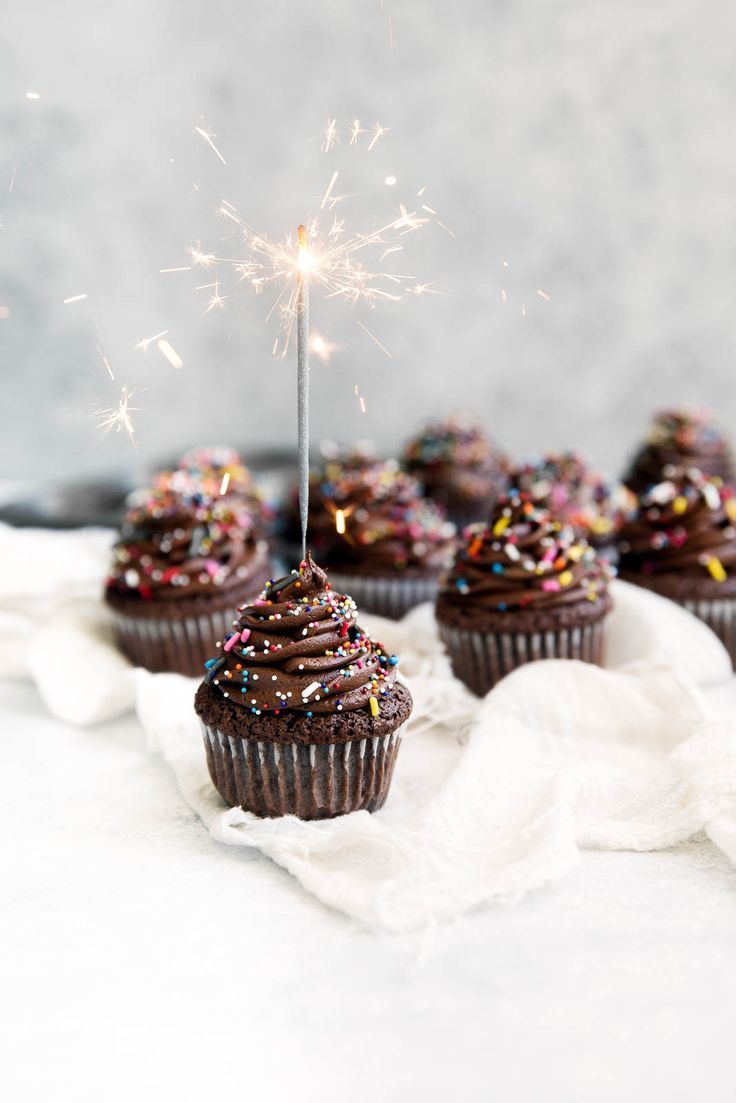 Chocolate Birthday Cupcakes