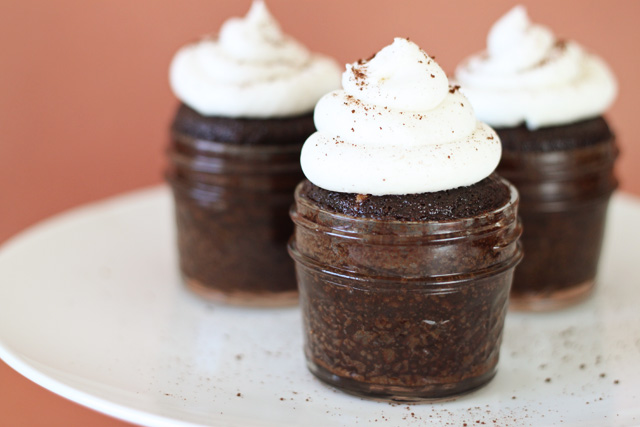 Chocolate Cake in Mason Jar