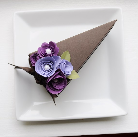 Chocolate Cake with Purple Flowers