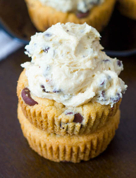 Chocolate Chip Cookie Dough Cupcakes