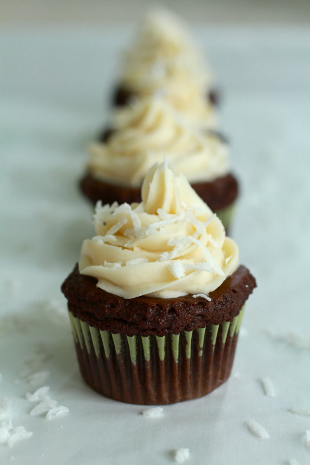 Chocolate Coconut Rum Cupcakes