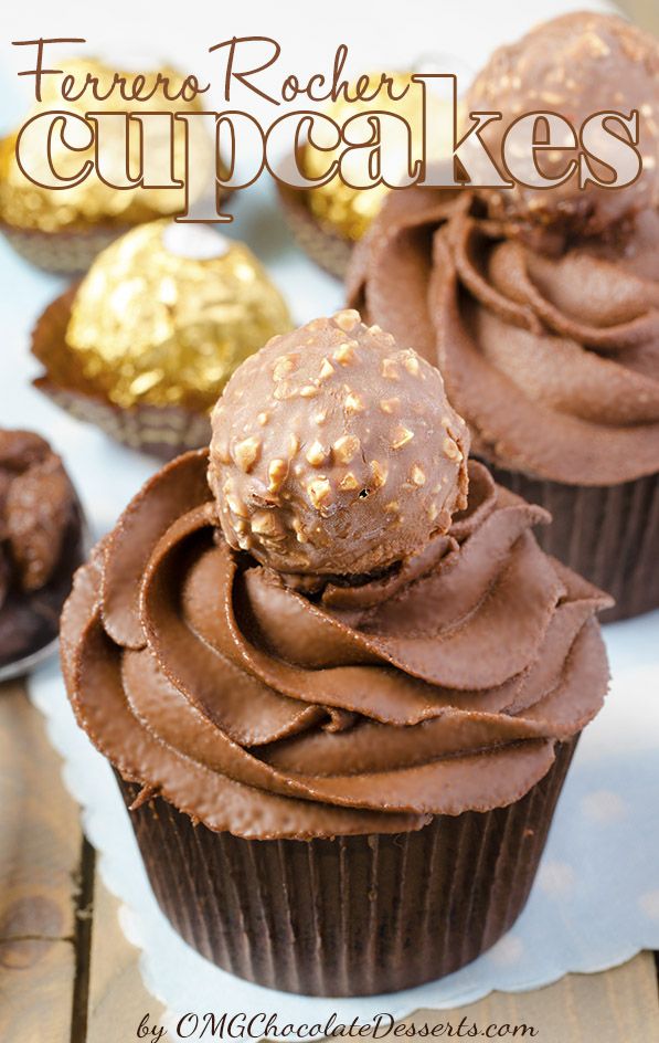 Chocolate Ferrero Rocher Cupcakes