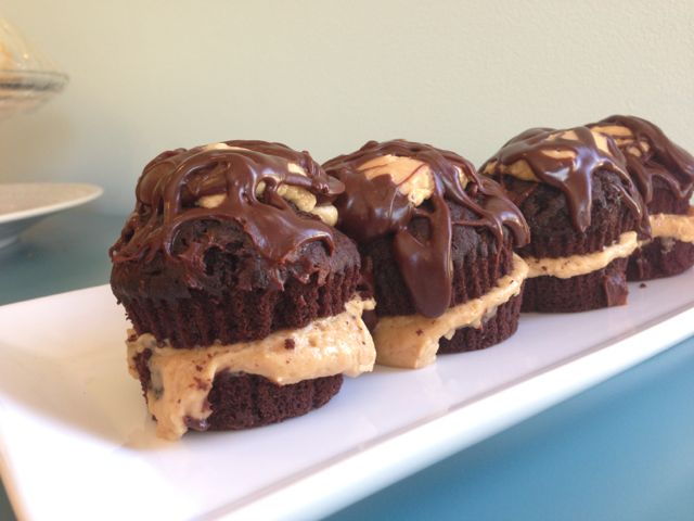 Chocolate Peanut Butter Cream Filled Cupcakes
