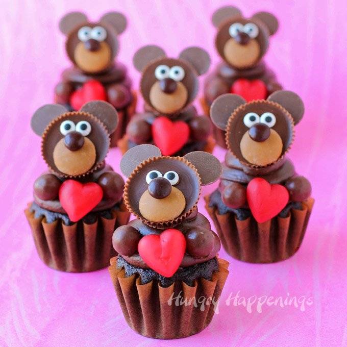 Chocolate Teddy Bear Cupcakes