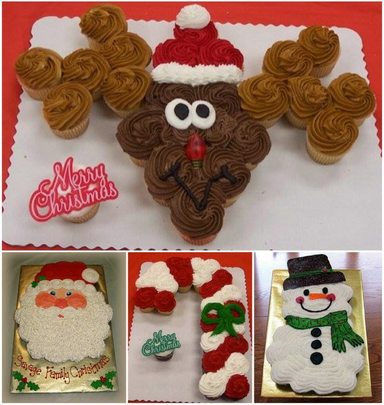 Christmas Pull Apart Cupcake Cakes