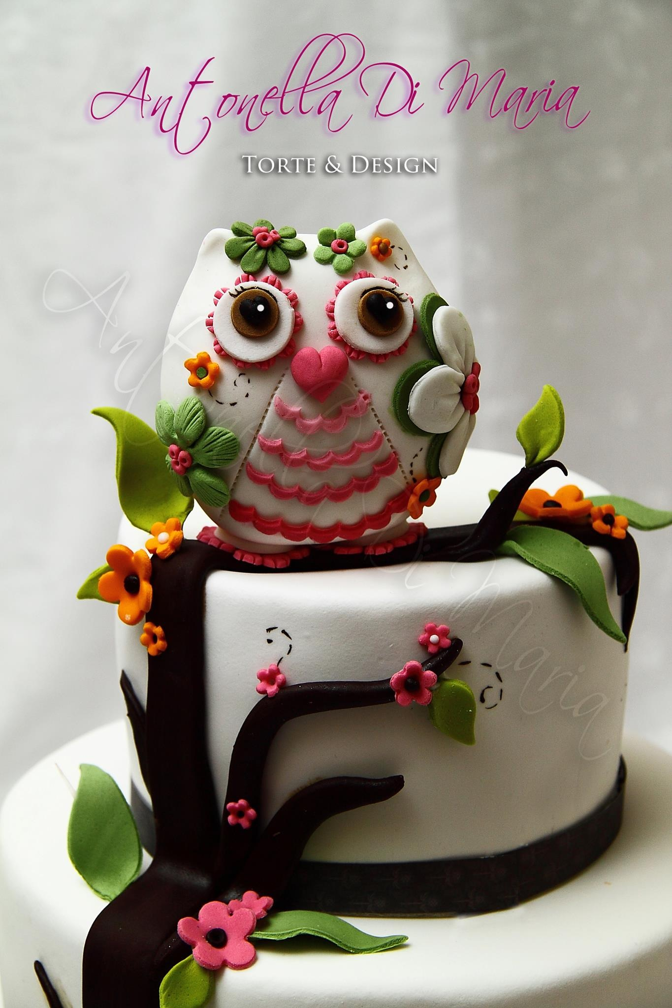 Cute Owl Birthday Cake