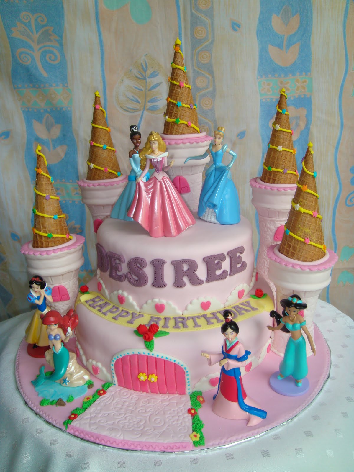 Disney Princess Fondant Cake