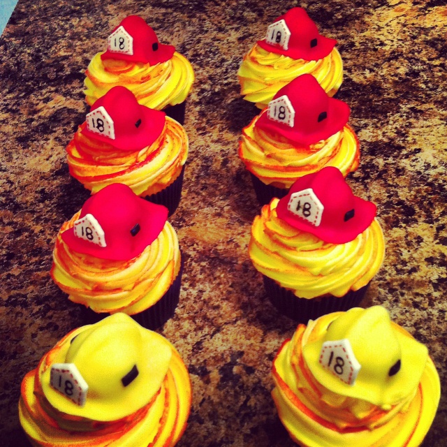 Fireman Cupcakes