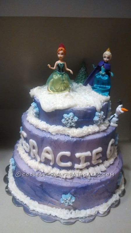 Frozen Blue and Purple Birthday Cakes