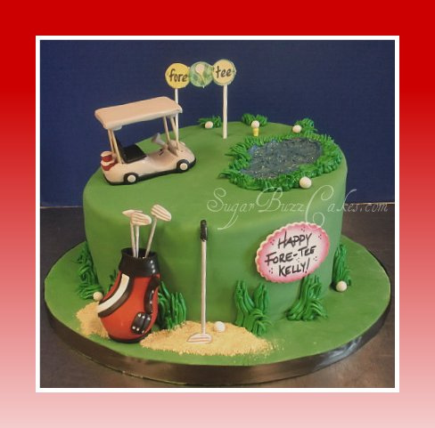 Golf Themed 40th Birthday Cake