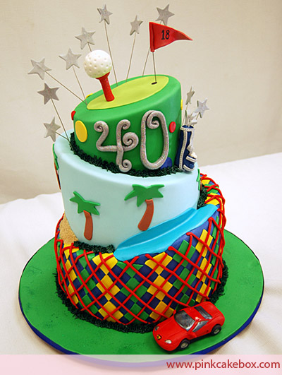Golf Themed 40th Birthday Cake