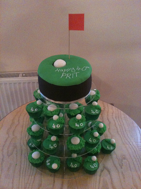 Golf Themed 40th Birthday Cake