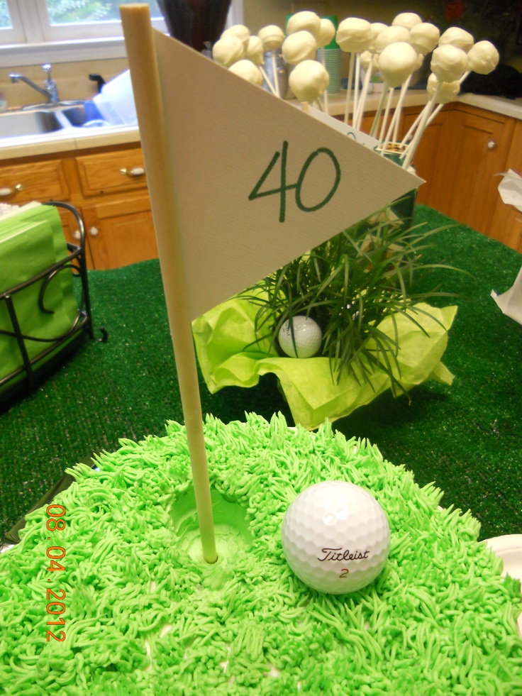 Golf Themed 40th Birthday Cake