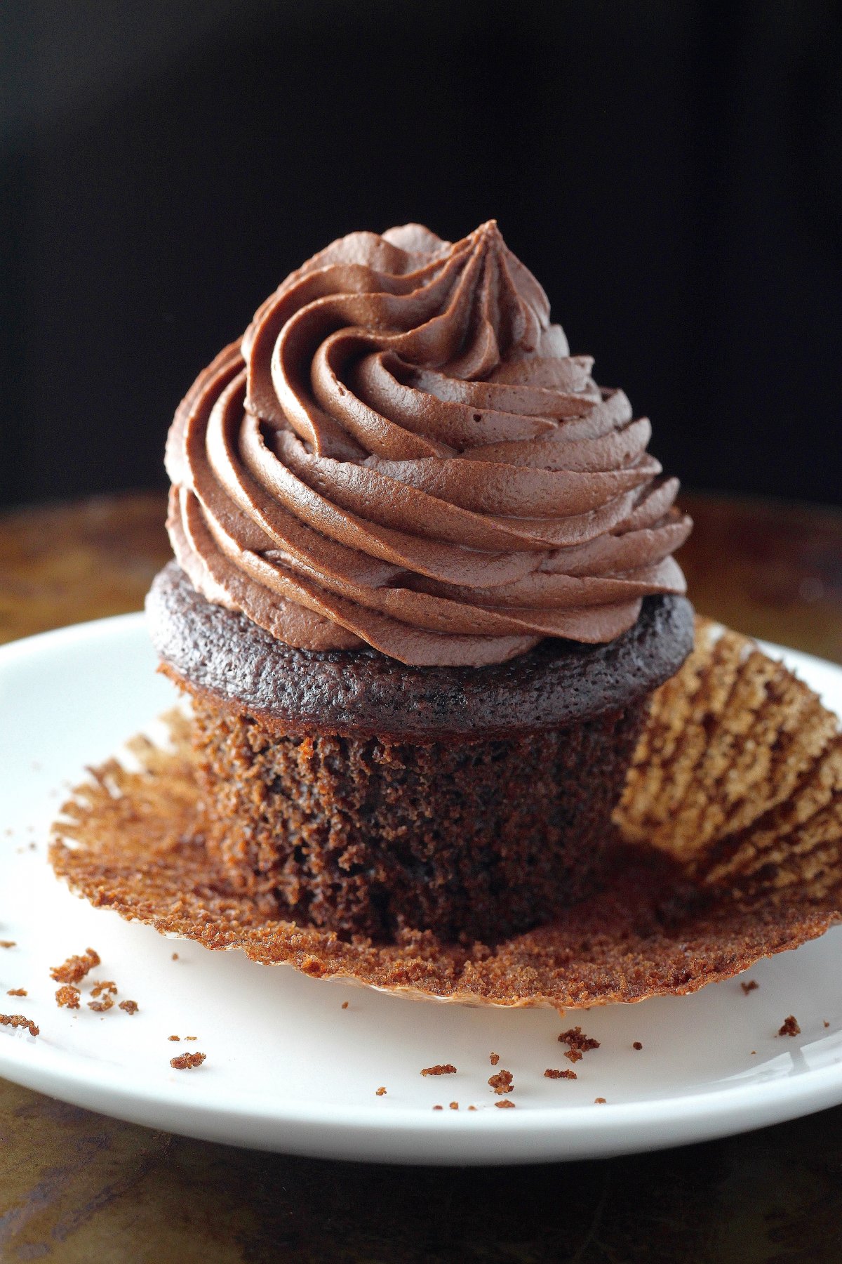 Greek Yogurt Chocolate Fudge Cupcakes