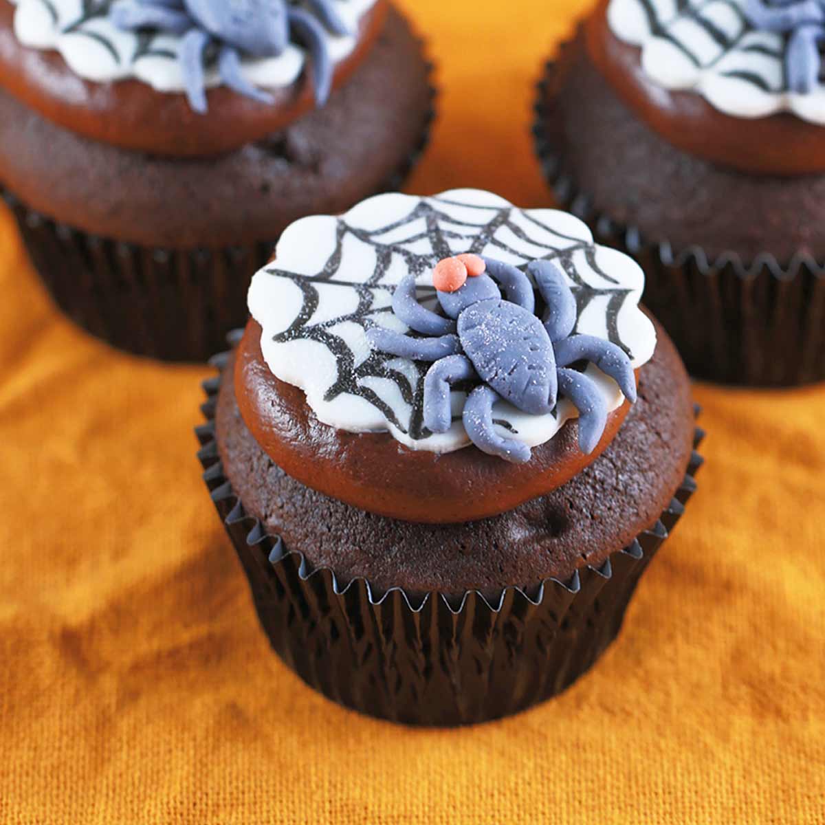 Halloween Spider Web Cupcakes