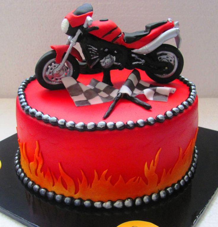 Happy Birthday Motorcycle Cake